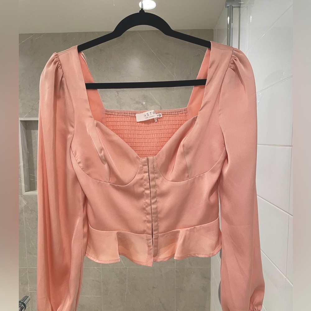 NEW ASTR the label Pink Satin Women's Top